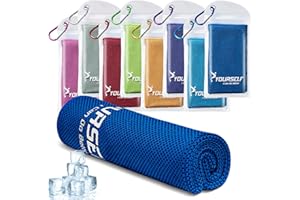 SYOURSELF Cooling Towel, Cooling Towels for Neck,40" x 12"Ice Towel for Instant Cooling Relief, Soft Breathable Chilly Towel, Perfect Yoga, Golf, Sports, Gym, Workout, Athletes Towel (1PC-Dblue)