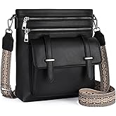 FALAN MULE Crossbody Bags for Women Vegan Leather Crossbody Purse Multi Pocket Shoulder Handbag Travel Purse