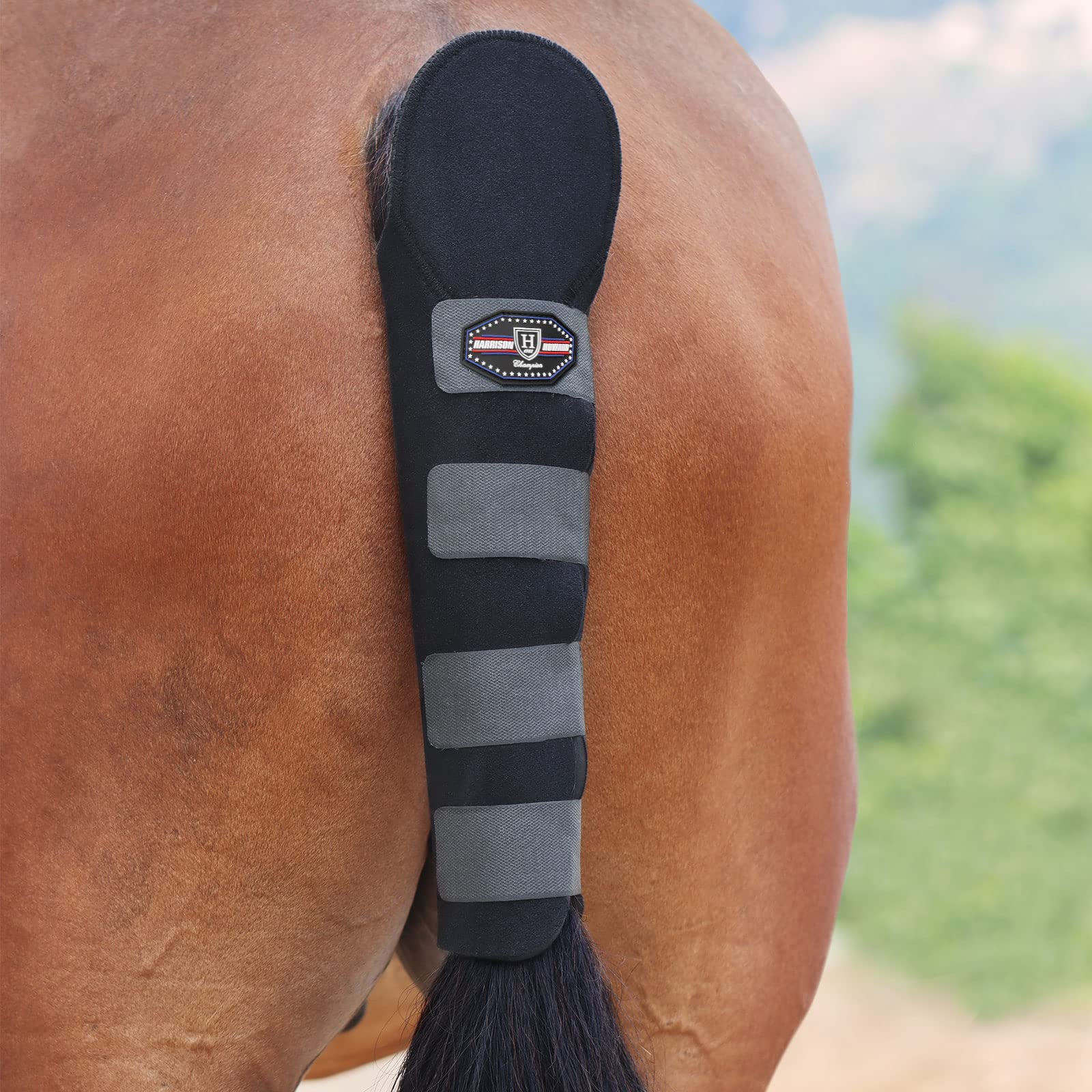 Photo 1 of Harrison Howard Adjustable Touch Fasteners Quality Neoprene Versatile Horse Tail Guard Equine Tail Wrap Gray