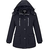 Soularge Women's Winter Plus Size Thickened Cotton Coat with Detachable Hood