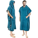 SUN CUBE Surf Poncho Changing Robe with Hood | Absorbent Quick Dry Microfiber Wetsuit Changing Towel with Pocket for Surfing Men Women