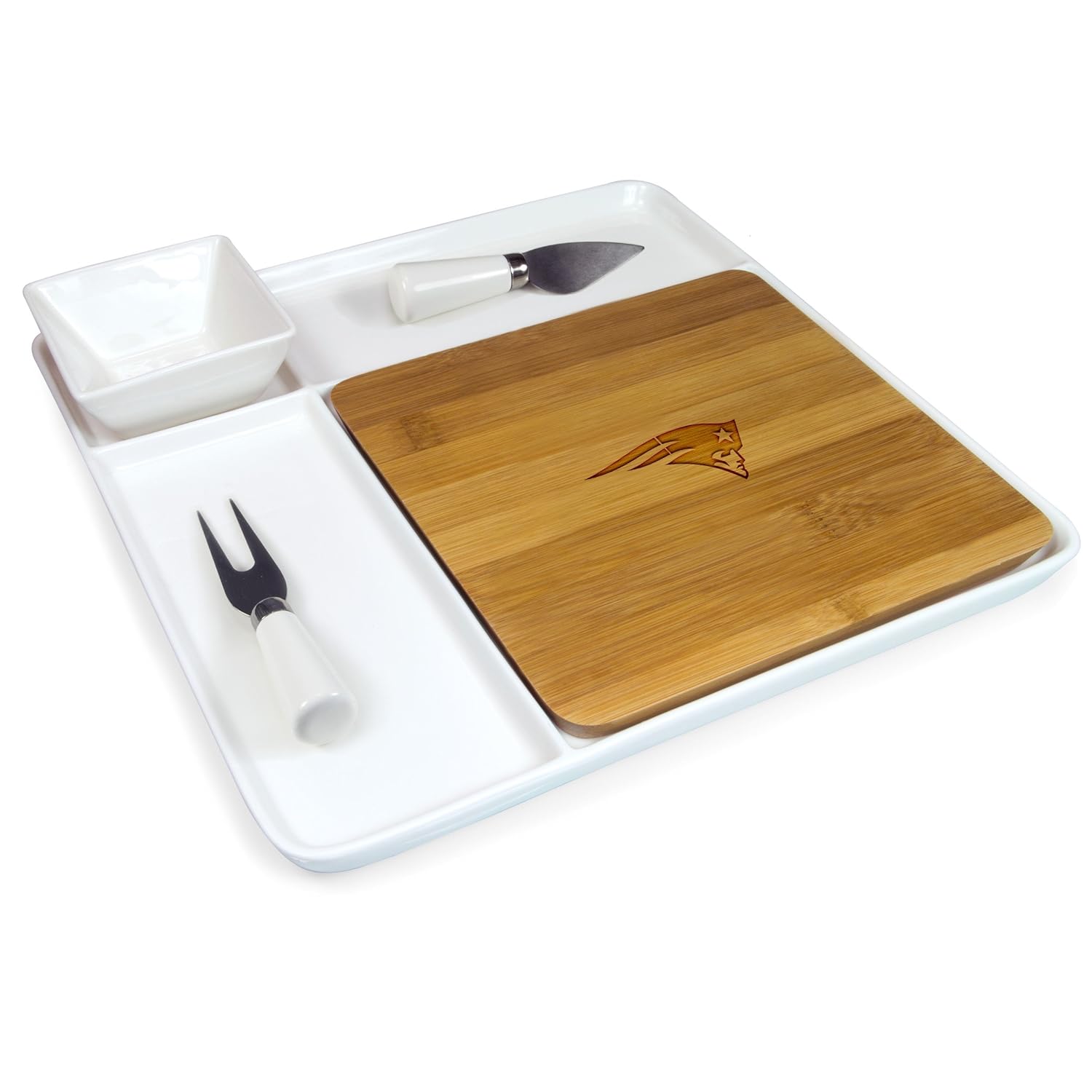 PICNIC TIME NFL Homegating Peninsula Serving Tray with Cutting Board and Cheese Tools