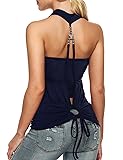 Zeagoo Women's Deep V Neck Cut Out Back Sleeveless