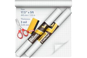 2 Pack Matte Clear Contact Paper Roll 17.5” x 5ft, Multipurpose Clear Contact Paper Peel and Stick