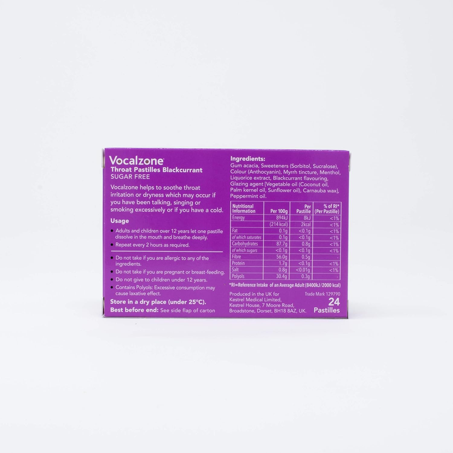Vocalzone Throat Pastilles Blackcurrant Sugar Free 3 Packs 24- for Sore Throats and Hoarseness When Overusing Your Voice. Produced and Sold in the United Kingdom Since 1912 - Image 5