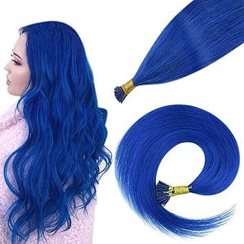 Amazon Com Easyouth I Tip Stick Real Human Hair Extension Fusion Stick Tip Blue Color Hair Extensions Needle Stick Head Hair Extensions 50strands 22 Inch 40g Beauty