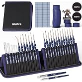 Nicpro Professional Miniature Painting Kit - 25PCS Miniature Paint Brushes Drybrush with Magnetic Painting Handle, Model Paint Brushes for Miniatures, Model, Craft, Acrylic Painting, with Nylon Bag
