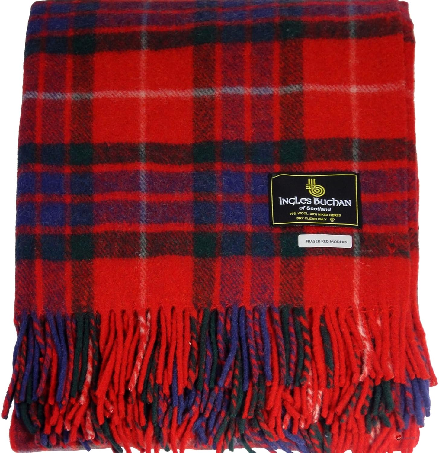 Warm Wool Mix Scottish Tartan Throw Blanket Fraser Modern Red Plaid Throw Blanket Wool Rug