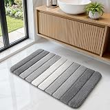 DEXI Bath Mat 60 x 90 cm Grey Extra Soft Microfiber Non-Slip view 7