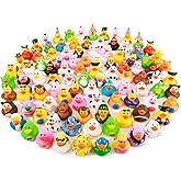 XY-WQ 100 Pack Rubber Duck for Jeeps Ducking - 2.3 Inch Bulk Floater Duck for Kids - Baby Bath Toy Assortment - Party Favors, Birthdays, Bath Time, and More (50 Varieties)