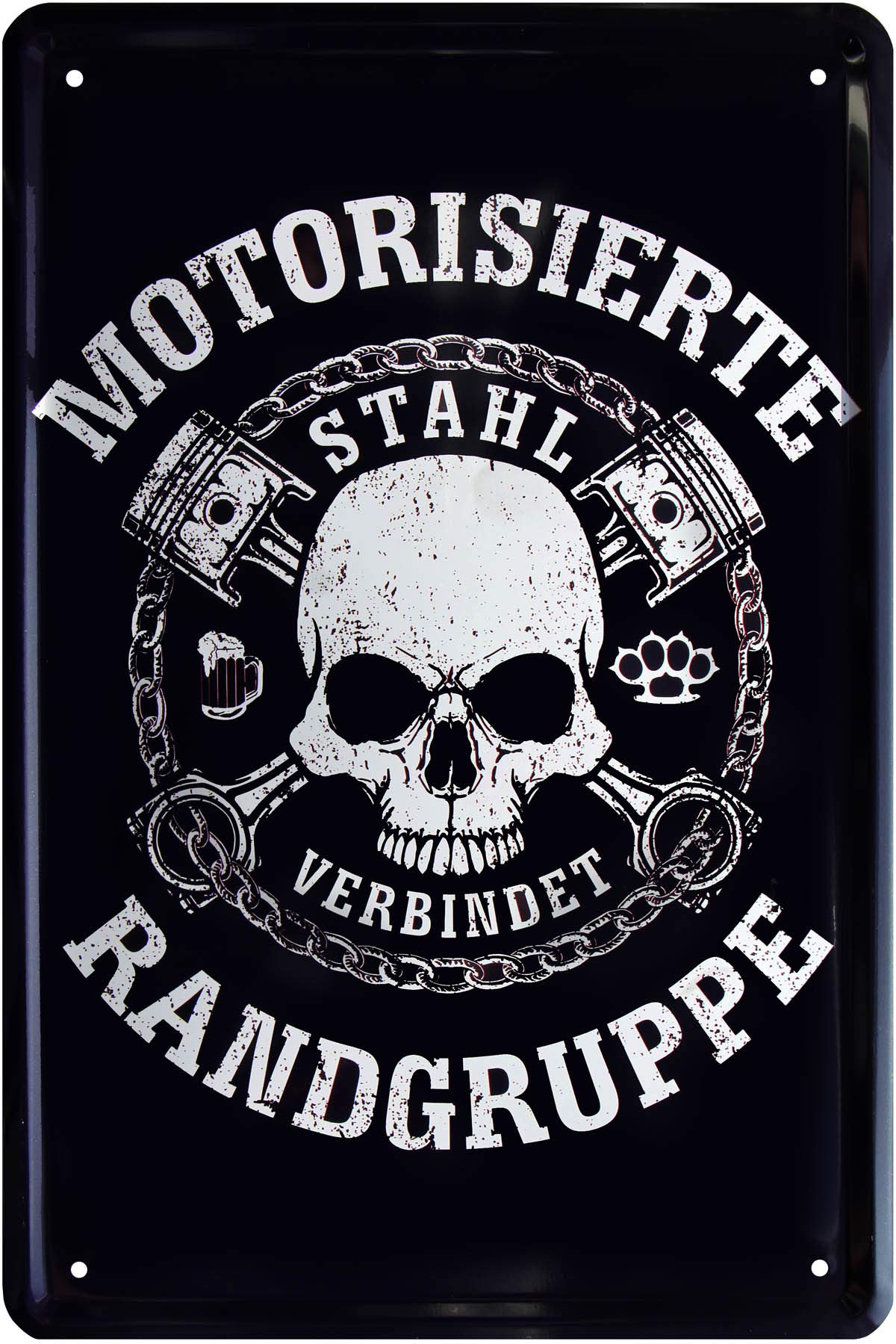 495 Motorised Edge Group Steel Connects Biker 20 x 30 cm Saying Tin Sign