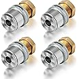 Air Chuck for Tires, Anti Leakage Lock on Air Chuck 1/4'' FNPT Locking Tire Inflator Chuck Quick Connector Lock Air Chuck Heavy Duty Brass Tire Chuck Closed Flow for Air Compressor (4 Pack)