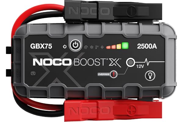NOCO Boost X GBX75: 2500A UltraSafe Jump Starter Ã¢â‚¬â€œ 12V Lithium Battery Booster Pack, Portable Jump Box, Power Bank & Jumper Cables - for 6.5L Gas and 4.0L Diesel Engines (Renewed)