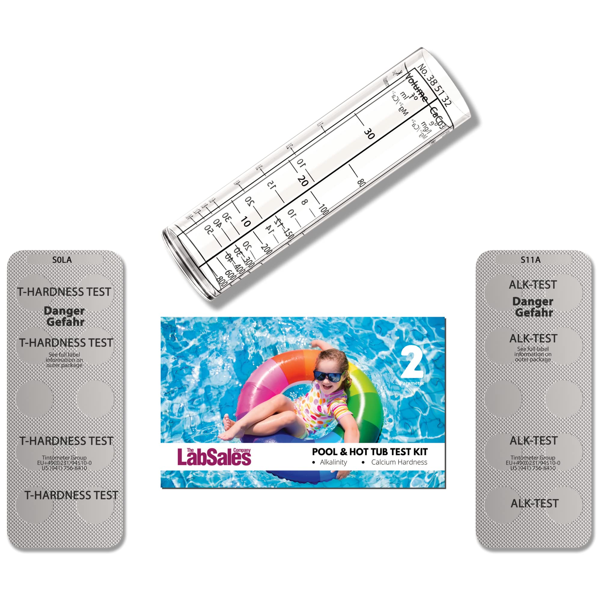 Labsales 2-in-1 Spa & Pool Water Test Kit - Alkalinity & Hardness, Easy Results in Seconds, 10 Tests Included