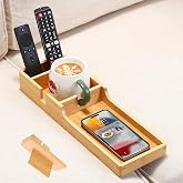SINWANT Couch Insert Tray for Boneless Couch,Decor,Vanity,Desktop Table | 2 IN 1 Sofa Insert Gap Seat or Flat on Ottoman Table,Couch Table with Cup Holder for Remotes,Makeup Perfume Jewelry Catchall