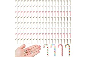 Giegxin 120 Pcs Christmas Mini Candy Cane for Crafts Plastic Fake Candy DIY Craft Supplies Peppermint Ornaments for Christmas DIY Garden Accessories Xmas Phone Case Making