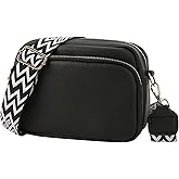 UIBRN Crossbody Purse for Women with Adjustable Wide Guitar Strap, Small Vegan Leather Cross Body Camera Shoulder Bags