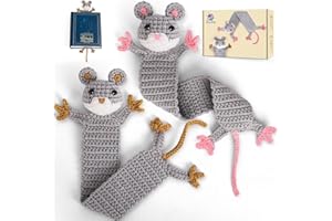 Crochetta Crochet Kit for Beginners, Amigurumi Crocheting Animals Kits w Step-by-Step Video Tutorials, Knitting Starter Pack for Adults and Kids, 2 Book Rat Familly (40%+ Yarn Content)