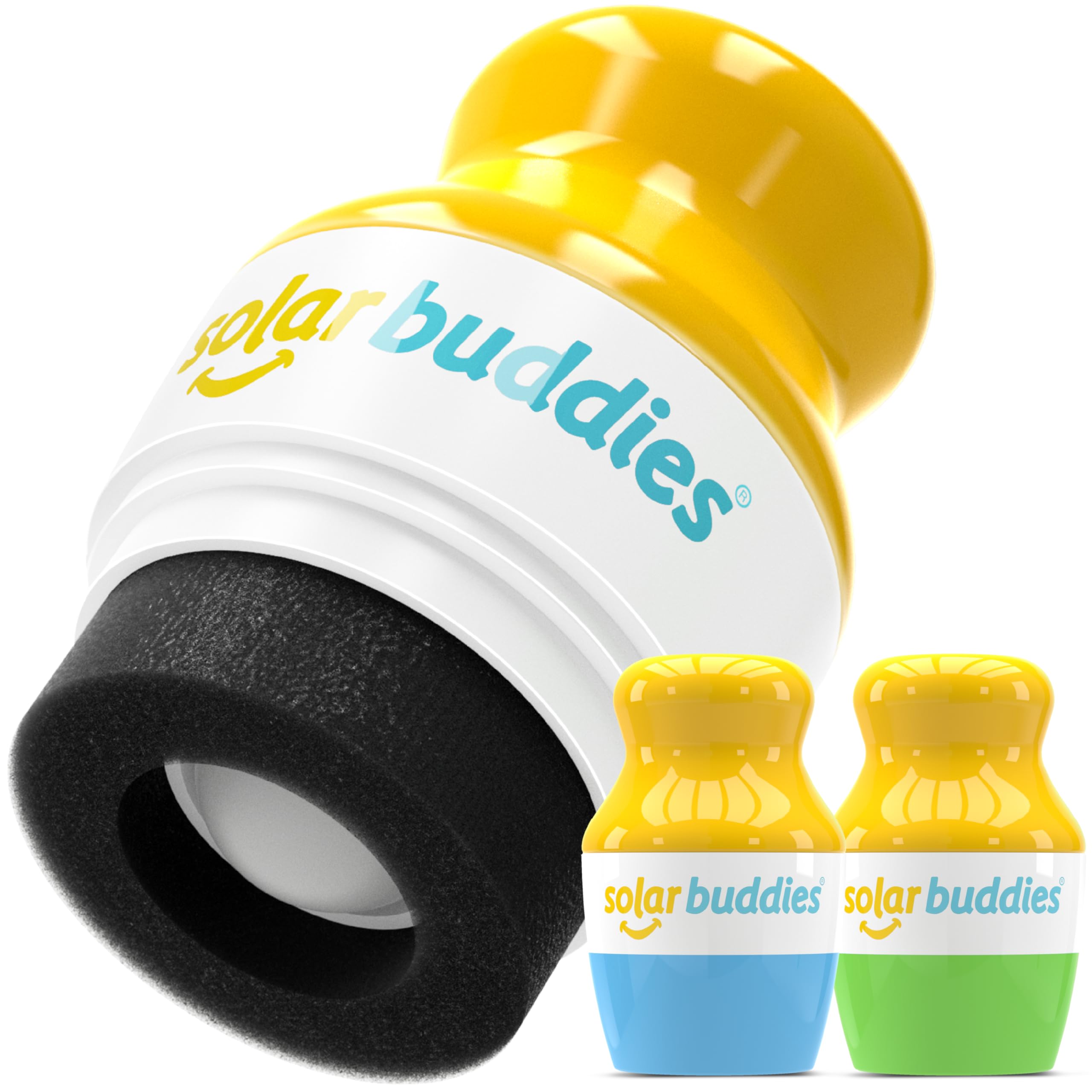 Solar Buddies Sunscreen Applicator - Blue & Green Duo - BPA-Free Refillable Roll on Sponge Sunscreen,Suncream & Lotion Applicator For Kids,Adults & Families-Holds 3.4fl oz, Perfect Size for Travel