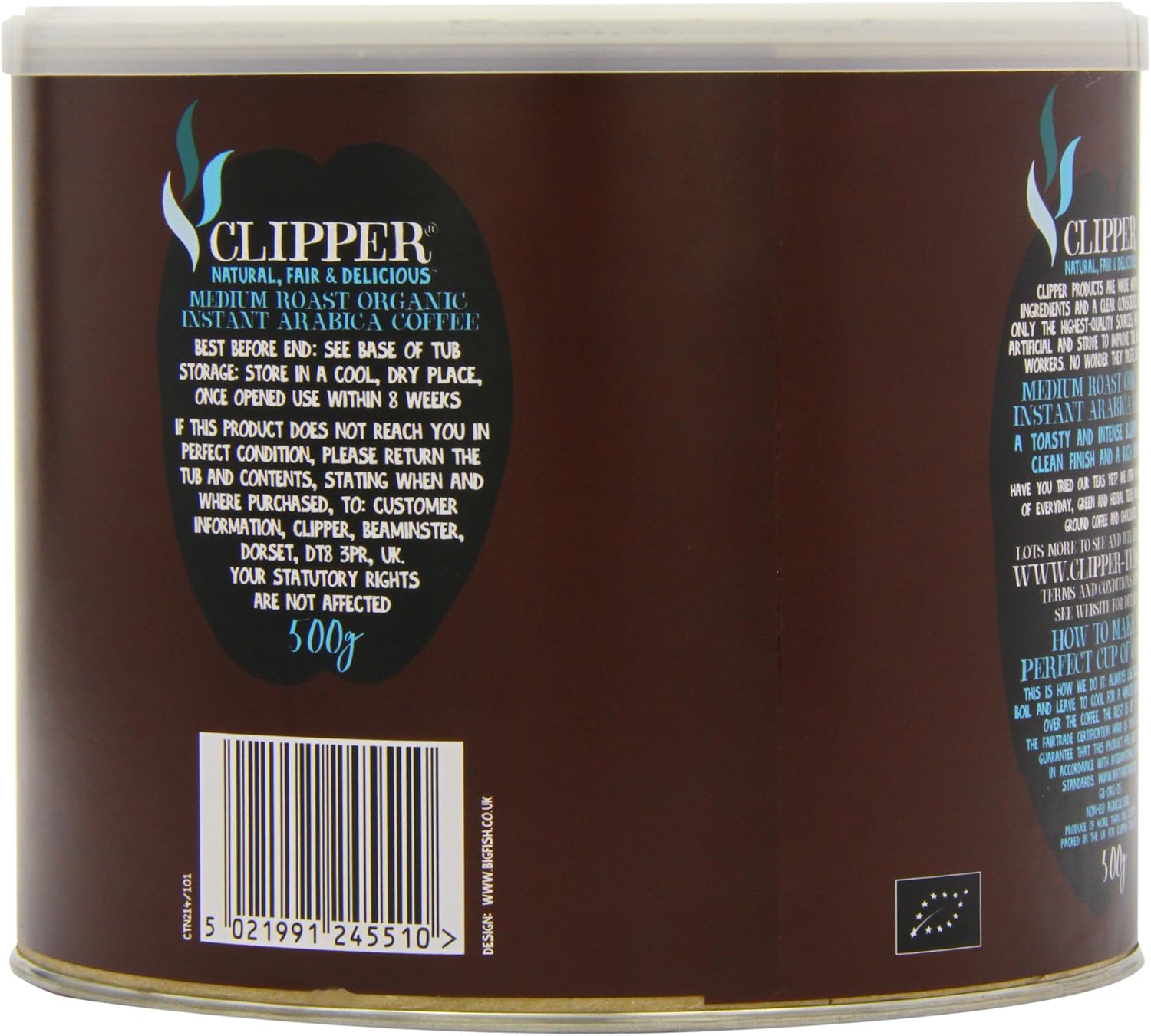 Clipper Organic Medium Roast Arabica Coffee 500 g - Image 4
