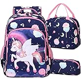 Meisohua Girls Backpack with Lunch Box 3 in 1 Set Kids Backpack for Girls Preschool Kindergarten Elementary School Backpack