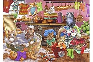 CHENGQISM 1000 Pieces Puzzles for Adults Bubble Cats Jigsaw Puzzle Kitten Challenging Puzzle Kids DIY Toys Wall Hanging for Home Decor