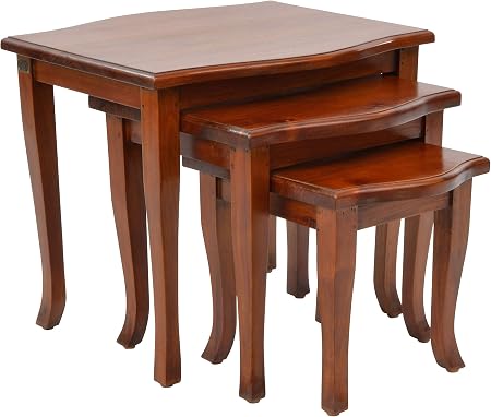 East West At Home Nest Of Tables Mahogany 60x54x52 Cm Amazon Co Uk Kitchen Home
