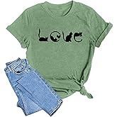 LAZYCHILD Cat Mom Shirts for Women Cat Mama T-Shirts Pet Lover Gifts Shirts Funny Cat Graphic Tees Shirts