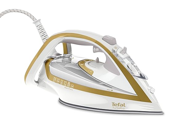 Tefal Turbo Pro Precision FV5625 Dampfbügeleisen (2600 Watt, extra Dampfstoß 210 g/min, 0,3 Liter) gold/weiß