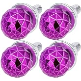 MEAJOO 4PCS Sparkle Ball License Plate Screws - Universal Anti-Theft Bolts for Car, Truck, Motorcycle - Stainless Steel Fasteners with Decorative Sparkle Ball Caps (Purple)