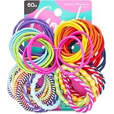 Goody Kids Ouchless Elastic Hair Ties, 60 Ct, Assorted Colors, Pain-Free | 2MM Rubber Bands, Styling Accessories for Girls &amp; Boys, Made for Long-Lasting Braids, Ponytails &amp; More, For Fine Hair