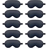 10 Pack Sleep Mask,Silk Eye Mask,for Night Sleeping,Office, Travel,Party Games,Suitablefor Men/Women (Black)