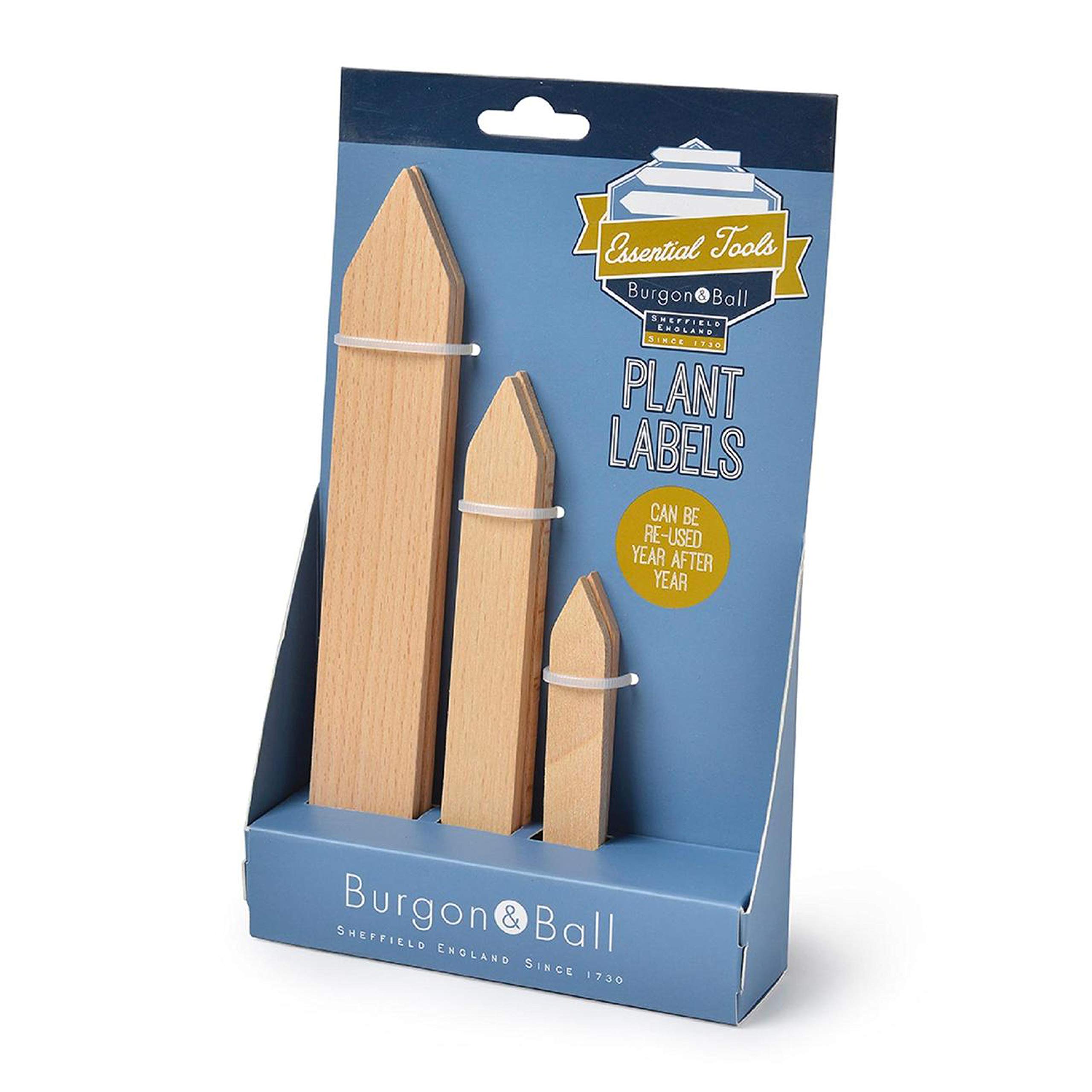 Burgon & Ball - Wooden Plant Labels for Marking Plants & Vegetables - Plant Markers for Gardening - with Composting Guide