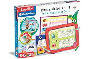 Clementoni - Éducation - Mon Ardoise 3 en 1 - Activités Éducative Pour Apprendre à Écrire et Dessiner - Développement Pour le
