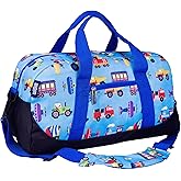 Wildkin Kids Overnighter Duffel Bag – Carry-On Size, Ideal for School & Sleepovers – Trains, Planes, and Trucks