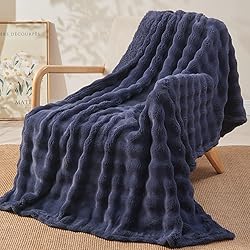 NEWCOSPLAY Twin Blanket for Couch Dark Navy Super