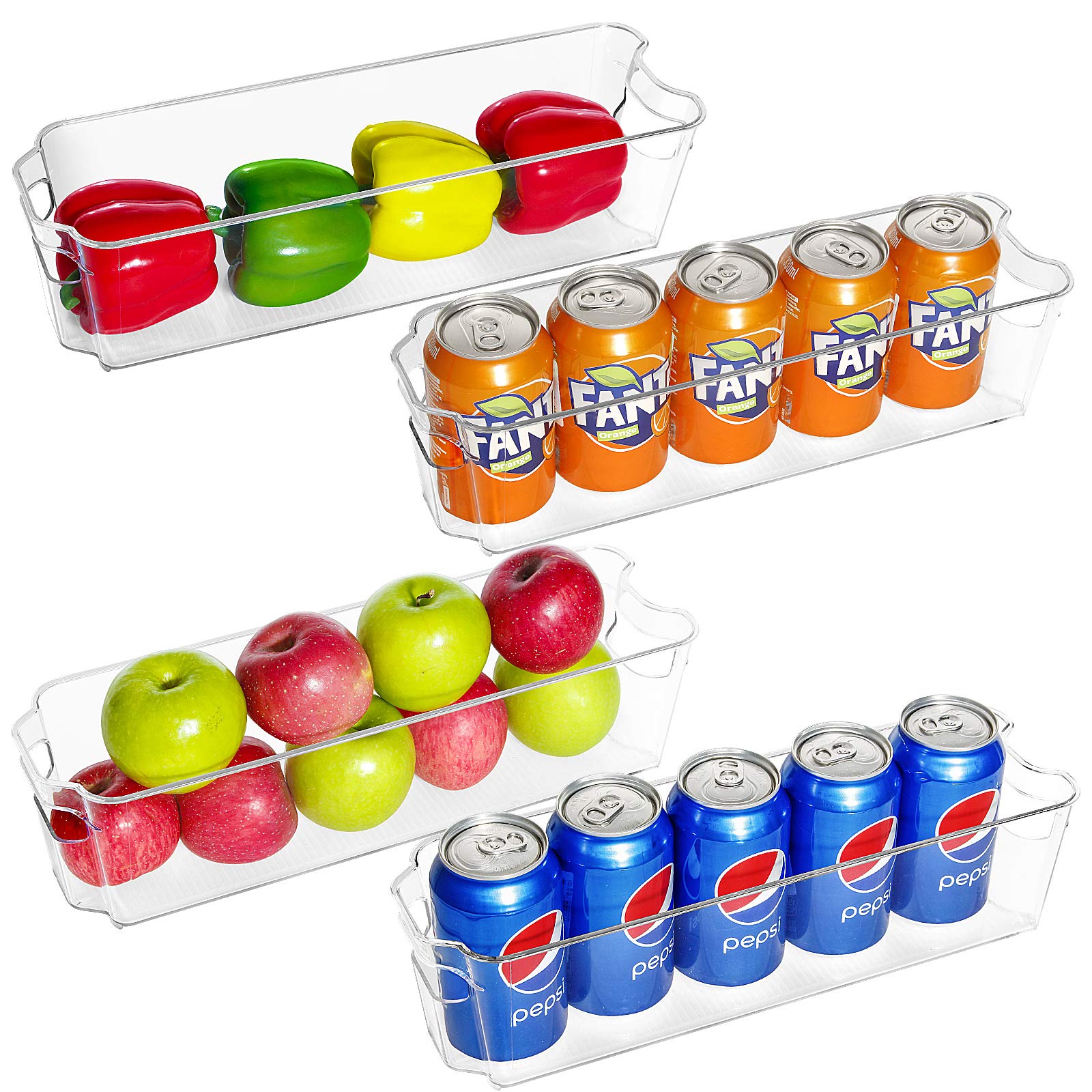 Buy Refrigerator Organizer Bins Set of 4, Paincco Stackable Clear