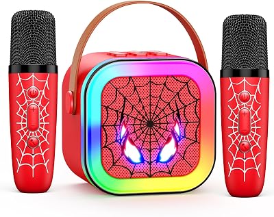 Braxel Spider Karaoke Machine 2 Wireless Mics Bluetooth LED Lights Kids Toy