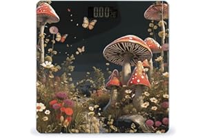 Fairy Tale Style Mushrooms Scale for Body Weight Bathroom Weighing Scale with Large LCD Backlight Display Weight with High Pr