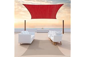 ColourTree 12' x 12' Red Square CTAPS12 Sun Shade Sail Canopy Mesh Fabric UV Block UPF50 - Commercial Heavy Duty - 190 GSM - 3 Years Warranty (We Make Custom Size)