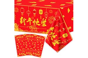 gisgfim 3 Pcs Chinese New Year Tablecloth 2025 Snake New Year's Party Tablecover for Chinese Spring Festival Party Supplies Happy New Year Table Cover Table Decorations for Party Supplies
