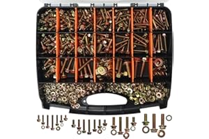 JVSRM 751pcs Class 10.9 Metric Flange Bolts Assortment Kit, M6x1.0, M8x1.25, M10x1.5, M12x1.75 Bolts (12-50mm), Metric Bolts 
