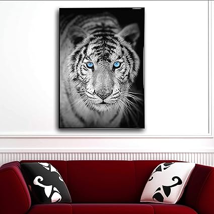 Amazon 大迫力の トラ ポスター タイガー モノクロ 白黒 モダン アニマル アート おしゃれ インテリア イラスト ウォールペーパー フレーム 額 有or無 B002 42 30センチ A3サイズ ゴールドフレーム付き アートフレーム ポスター オンライン通販