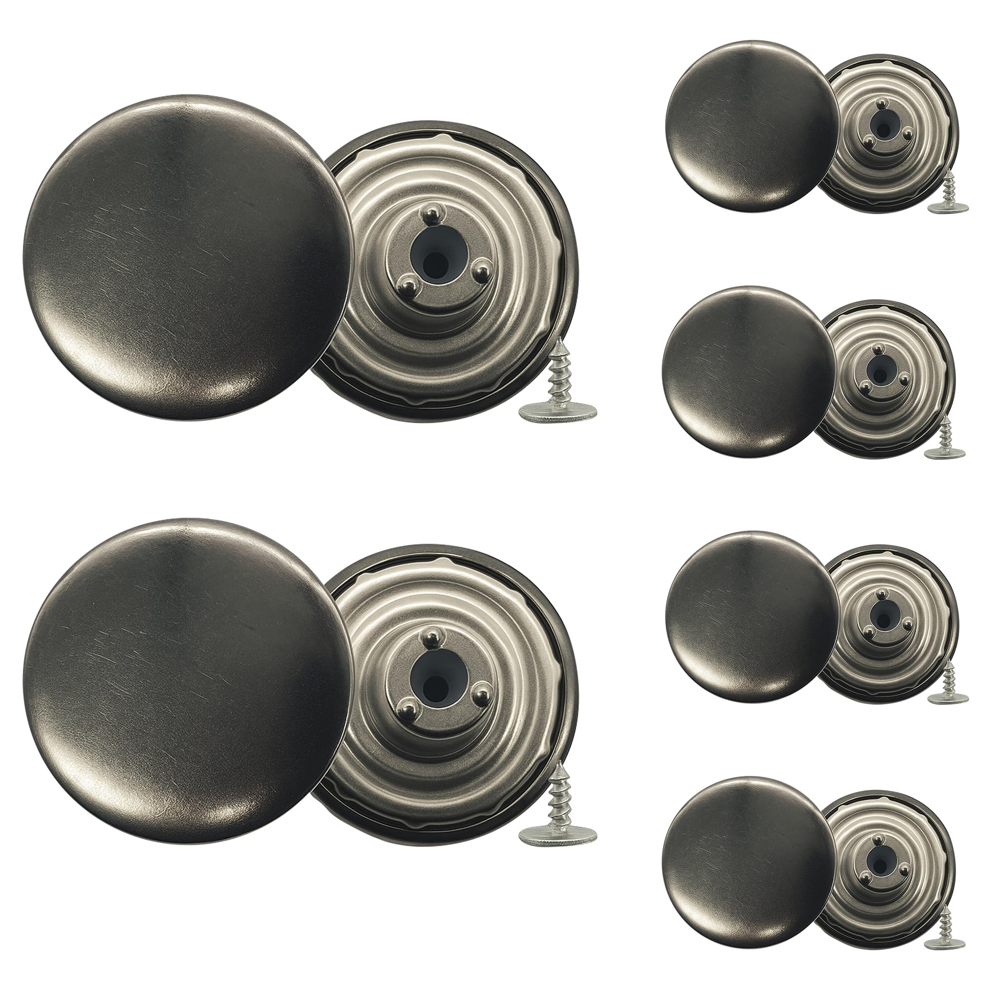 Trimming Shop Jeans Buttons Hammer On Brass Tack Fasteners for Replacement, DIY Denim Jeans, Jackets, Shirts, Skirts, Trousers, Handbags (17mm, Gunmetal, 20pcs)