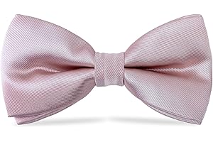 WELROG Pre Tied Solid Color kids boys children bow tie and adjustable length 10 x 5 cm silk material