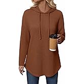 Oakgarden Oversized Hoodies for Women Waffle Knit Casual Long Sleeve Drawstring Pullover Sweatshirt Loose Fit Hooded Tops