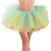 Lanzom Tutus for Women Adult Tutu Skirts Costumes 4 Layered Womens Tutu Skirts for Girls Teens Halloween Ballet(Z-Rainbow)