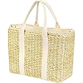 Daytani Insulated Beach Cooler Bag, Leak Proof, Premium Quality Corn Husk, Beach Bag, Pool Bag, Tote Bag, Straw, Rattan, Gifts for Women, Picnic Basket, Wedding Gifts, Lunch