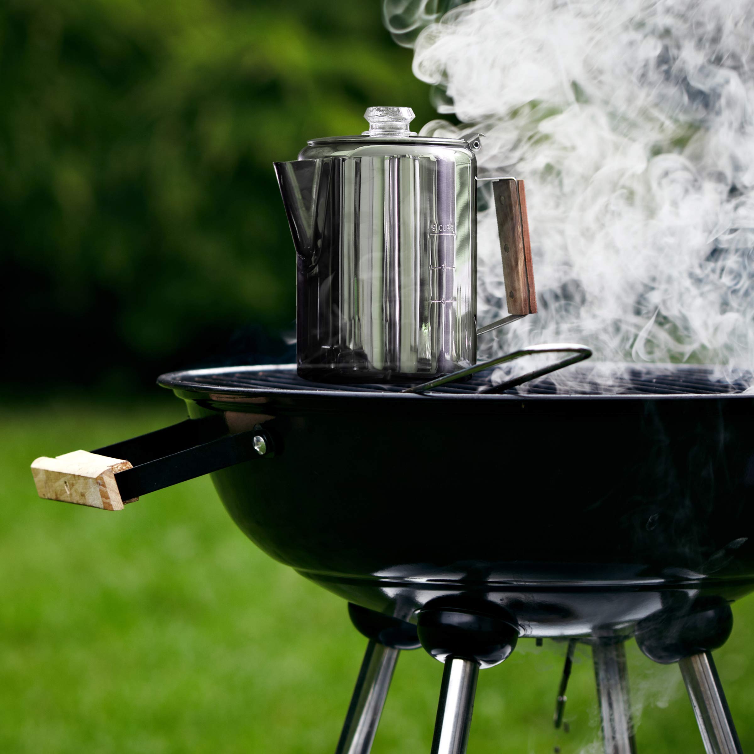 Eurolux Percolator Coffee Maker Pot 9 Cups Durable Stainless Steel