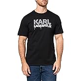 Karl Lagerfeld Mens Pullover Short Sleeve U-Neck Dripping Logo T-Shirt